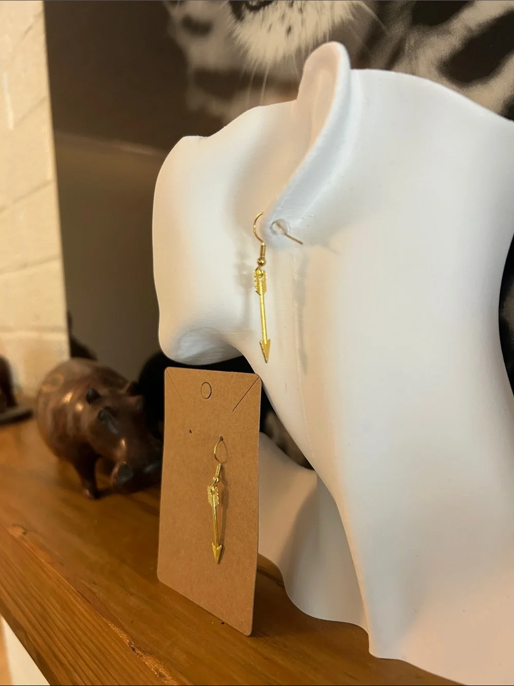 Gold Arrow Drop Earrings (NWOT)